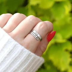 Silve Spiral Heart Ring